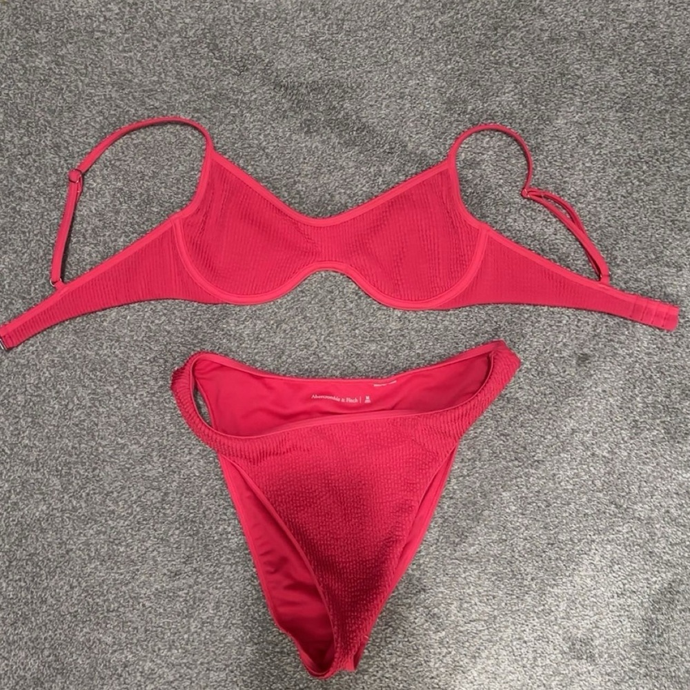 Abercrombie and Fitch Hot Pink Ribbed Bikini